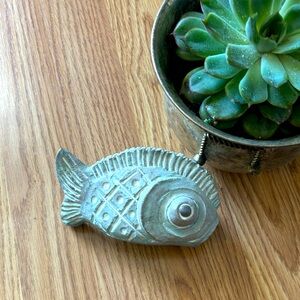 Fish-Shaped🐟 stone Accent, an ancient charm that I call Lewey blue grays fun